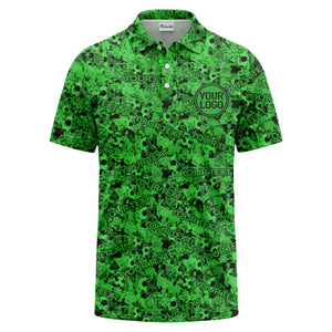 soccer ball camouflage custom logo polo shirt for men