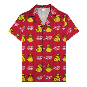 sunglassed rubber ducky parade custom logo hawaiian shirt