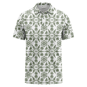 watercolor sunburst floral repeat pattern golf polo shirt