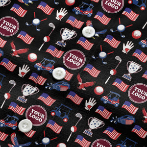 american flag eagle golf cart trophy hawaiian shirt for men