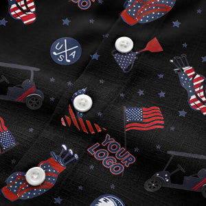 american golf flags bald eagles golf carts hawaiian shirt for men