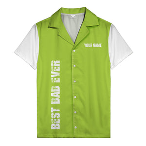 best dad ever vertical name personalized black graphic hawaiian shirt for men