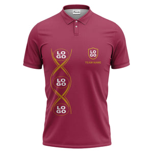 black gold infinity spiral shield team name graphic polo shirt for men