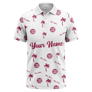 black palm tree silhouettes personalized polo shirt with custom logos