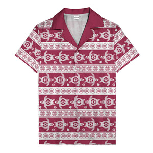 black sea turtles & white floral repeat hawaiian shirt for men