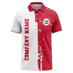 black white paint splatter custom logo corporate polo shirt