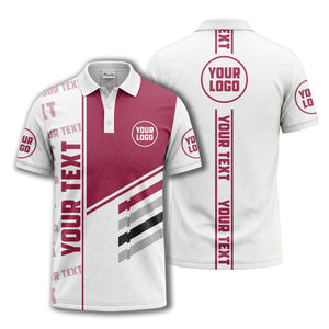 bold geometric stripes & custom text placeholder modern polo shirt