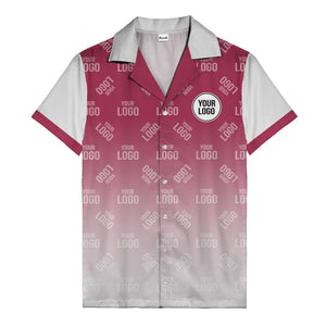 custom logo gradient fade black to white hawaiian shirt