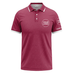 custom logo minimalist polka dot golf polo shirt