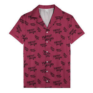 custom logo repeat typography hawaiian shirt for personalized style