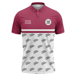 custom logos repeat monochrome black white corporate polo shirt