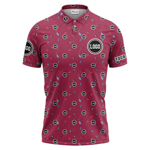 custom multi color golf sports custom logo polo shirt with team event tournament style hawaiian shirt