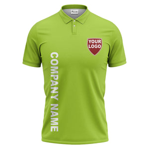 custom shield logo vertical text corporate branded polo shirt