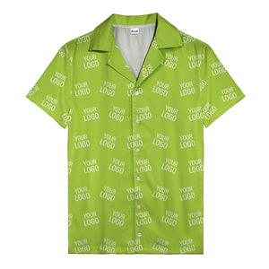 customizable repeat logo monochrome black hawaiian shirt for men