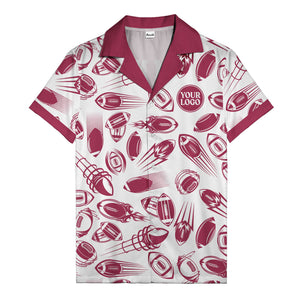 dynamic footballs & speed lines black white graphic hawaiian shirt for men