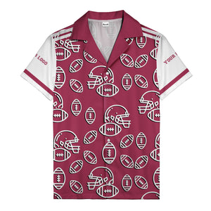football helmets & balls repeat hawaiian shirt for men