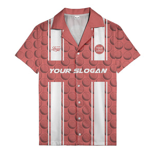 golf ball & white stripe repeat hawaiian shirt for golfers