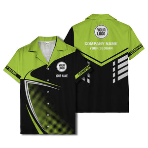 golf club silhouette & dot geometric hawaiian shirt for men
