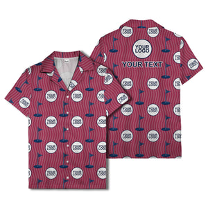 golf flag & custom logo repeat hawaiian shirt for men