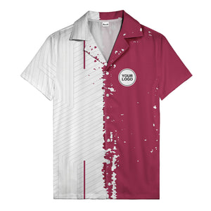 ink splattered abstract lines monochrome hawaiian shirt