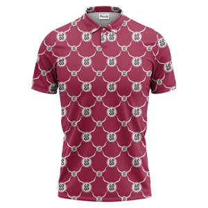 interlocking chain link logo repeat monochrome graphic polo shirt for men