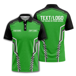 monochrome geometric lines custom name logo polo shirt for departments