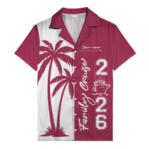 palm tree cruise ship family vacation graphic hawaiian shirt