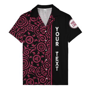 polynesian tribal swirls black white circular motifs hawaiian shirt for men