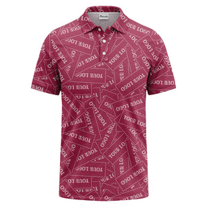 repeat your logo on black ground custom polo shirt