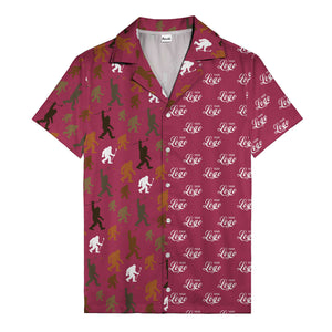 sasquatch golfers swinging clubs cartoon black hawaiian shirt for men