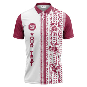 sea turtles hibiscus polynesian tribal black white polo shirt for men
