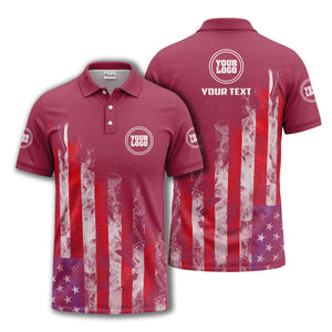 smoky american flag stars & stripes patriotic bold golf polo shirt