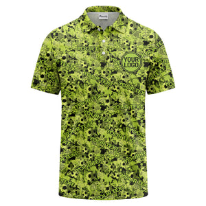 soccer ball camouflage custom logo polo shirt for men
