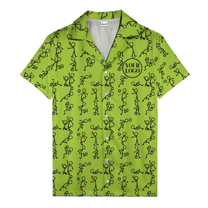 soccer stick figures & footballs fun cartoon hawaiian shirt