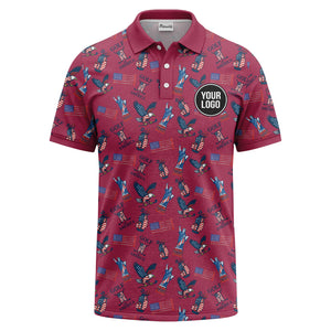 statue of liberty eagles golf clubs polo shirt