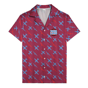 vintage airplane repeat pattern hawaiian shirt for aviation fans