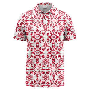 watercolor sunburst floral repeat pattern golf polo shirt