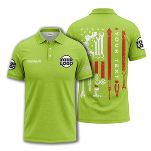 american flag stars & stripes patriotic custom logo polo shirt