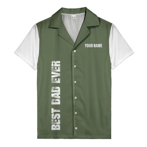 best dad ever vertical name personalized black graphic hawaiian shirt for men