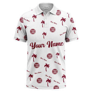 black palm tree silhouettes personalized polo shirt with custom logos