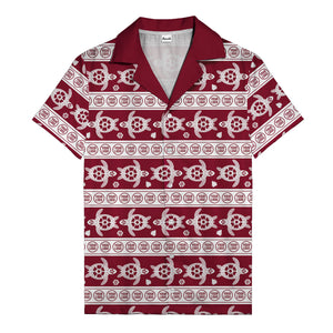 black sea turtles & white floral repeat hawaiian shirt for men