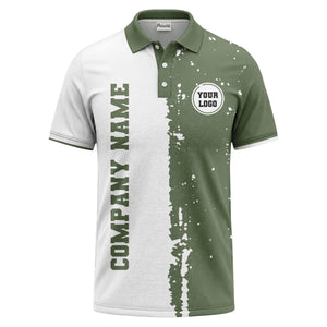 black white paint splatter custom logo corporate polo shirt