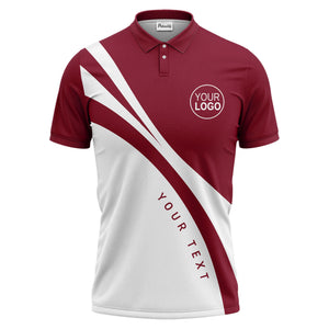 bold diagonal stripes custom logo black white gray modern golf polo shirt