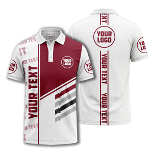 bold geometric stripes & custom text placeholder modern polo shirt
