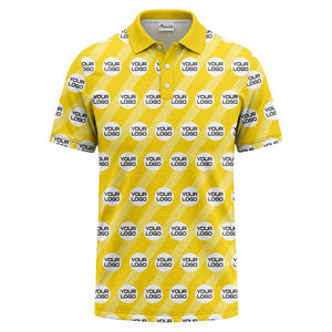 custom logo diagonal stripes repeat golf polo shirt for men