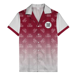 custom logo gradient fade black to white hawaiian shirt
