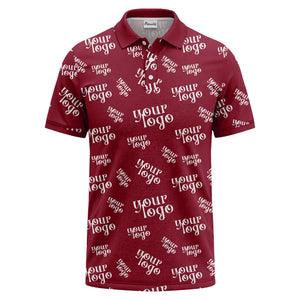 custom logo repeat typography minimalist polo shirt