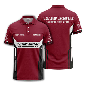 customizable team name geometric stripes polo shirt for men