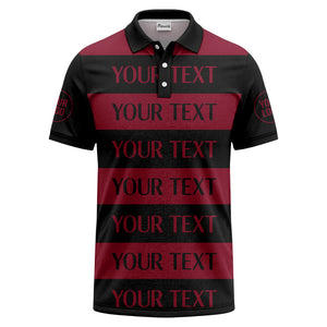 customizable text on bold horizontal stripes polo shirt