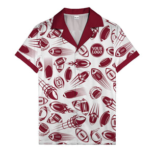 dynamic footballs & speed lines black white graphic hawaiian shirt for men
